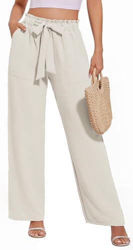 Pantalon large d'été fluide femme palazzo fluide léger chic taille haute