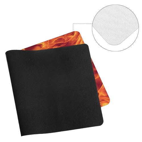 Image of Red Flame Extended Gaming Mouse Pad, with Stitched Edges Large Mouse Pad Desk Protector, Rubber Base Mousepad Keyboard Mouses Mat for Work Game Office Home- 32 inch X 16 inch Inch