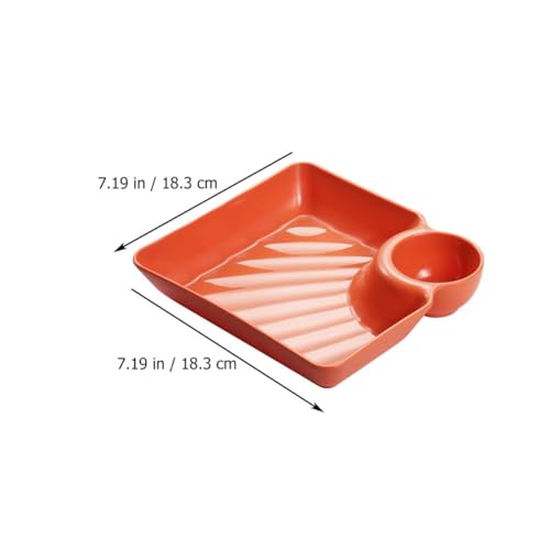 Set de 4 platos cuadrados de plástico para snacks miniatura 2