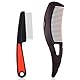 2 Stück Läusekamm Schuppenkamm Dandruff Comb Rostfreier Stahl Flohkamm Stainless Steel Fine Tooth Comb Läusekamm mit Silikongriff für Pflegen und Entfernen von Schuppen Oder LäusenLäuse