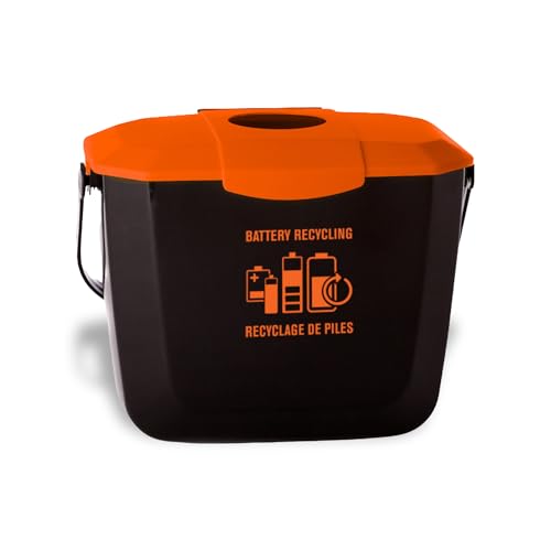 Nova Products 2 Gallons (8L) Battery Collection Bin - Eco-Friendly Battery Disposal Container for...