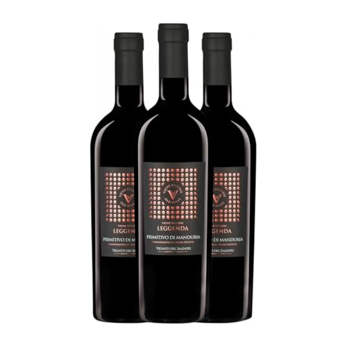 Fantini Leggenda Primitivo Primitivo di Manduria 75 cl Vino tinto (Caja de 3 Botellas de 75 cl)