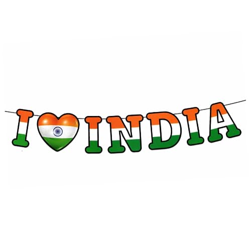 Image of 1 Pc I Love My India Set for Independence Day Decoration Items Tricolor 15th August 26th January Decorations Republic Day Decoration for Home Office School (Pack of 1, Tricolor)