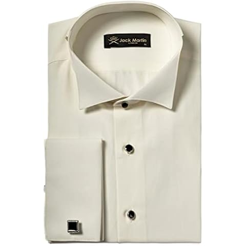 Jack Martin - Men's Wing Collar Dress & Tuxedo Shirt with Cufflinks (Off White, L) Cover