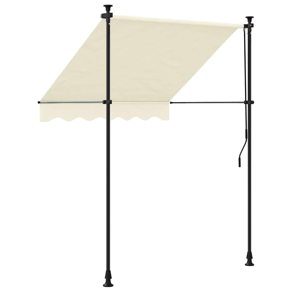 Markise, einziehbar, 200 x 115 cm, Stoff und Stahl | Höhenverstellbar 210-300 cm, Kurbel inklusive, für Balkon, Terrasse, Garten