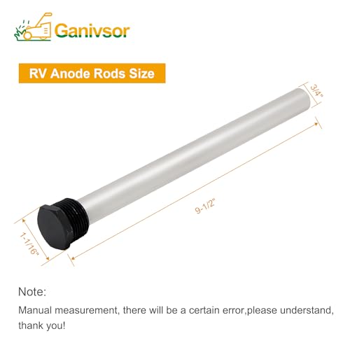 Image of 2 Pack RV Water Heater Anode Rod - 9.25 inch L x 3 /4 inch NPT, for Suburban Water Heater 232767, with Thread Sealing Tape, Lasting Tank Corrosion Protection - Magnesium