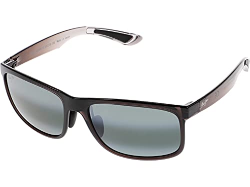 Maui Jim Huelo lunettes de soleil polarisées rectangulaires en nylon noir mat