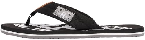 Tommy Hilfiger Herren Flip Flops Essential Beach Sandal Badeschuhe, Schwarz (Black), 42