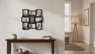 Melannco 9-Opening Puzzle Collage Picture Frame, Black