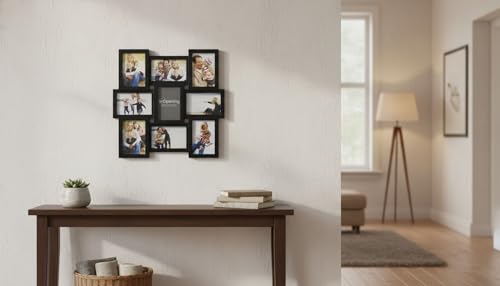 Melannco 9-Opening Puzzle Collage Picture Frame, Black