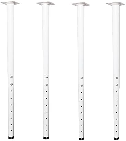 Jahof Adjustable Table Leg, 55-90cm, 22-36 inch, Home Office Furniture Desk Leg (4, White)