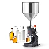 VEVOR 5–100 ml Abfüllmaschine Manuell Flüssigkeitsabfüllmaschine aus lebensmittelechtem Edelstahl 304 Silikon PTFE Filling Machine Inkl. zwei Düsen 4 mm /8 mm ideal zum Abfüllen von Honig Öl Essenz