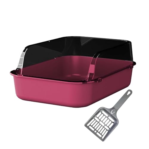 Caja de arena abierta para gatos con lados altos y diseño portátil miniatura 1