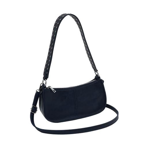 Sac à bandoulière années 90 en cuir synthétique clouté à sangle réglable