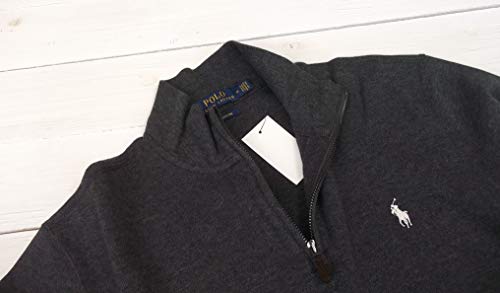 Polo Ralph Lauren Mens Quarter Zip Estate Rib Sweater (L, Classic Dark Gray)4