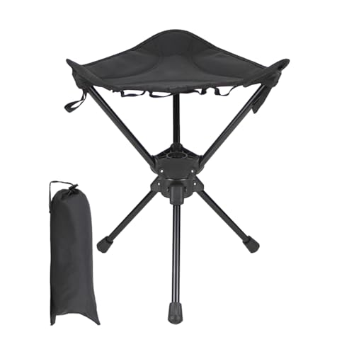 Genérico Taburete De Portátil: Asiento De Campamento Giratorio, Base De Aleación, Diseño Plegable, Equipo De Configuración Rápida | Equipo De Asientos para Dormitorios con Césped para Aventuras A
