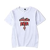 New Akira Anime T-Shirt Merch Casual Short Sleeved T Shirt Unisex Tee (White,Medium)