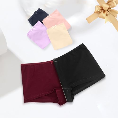 Image of Allxwek Womens Cotton Underwear Boy Shorts for Women Stretch Comfort Boxer Briefs Ladies Knot Panties 3 /6 3901