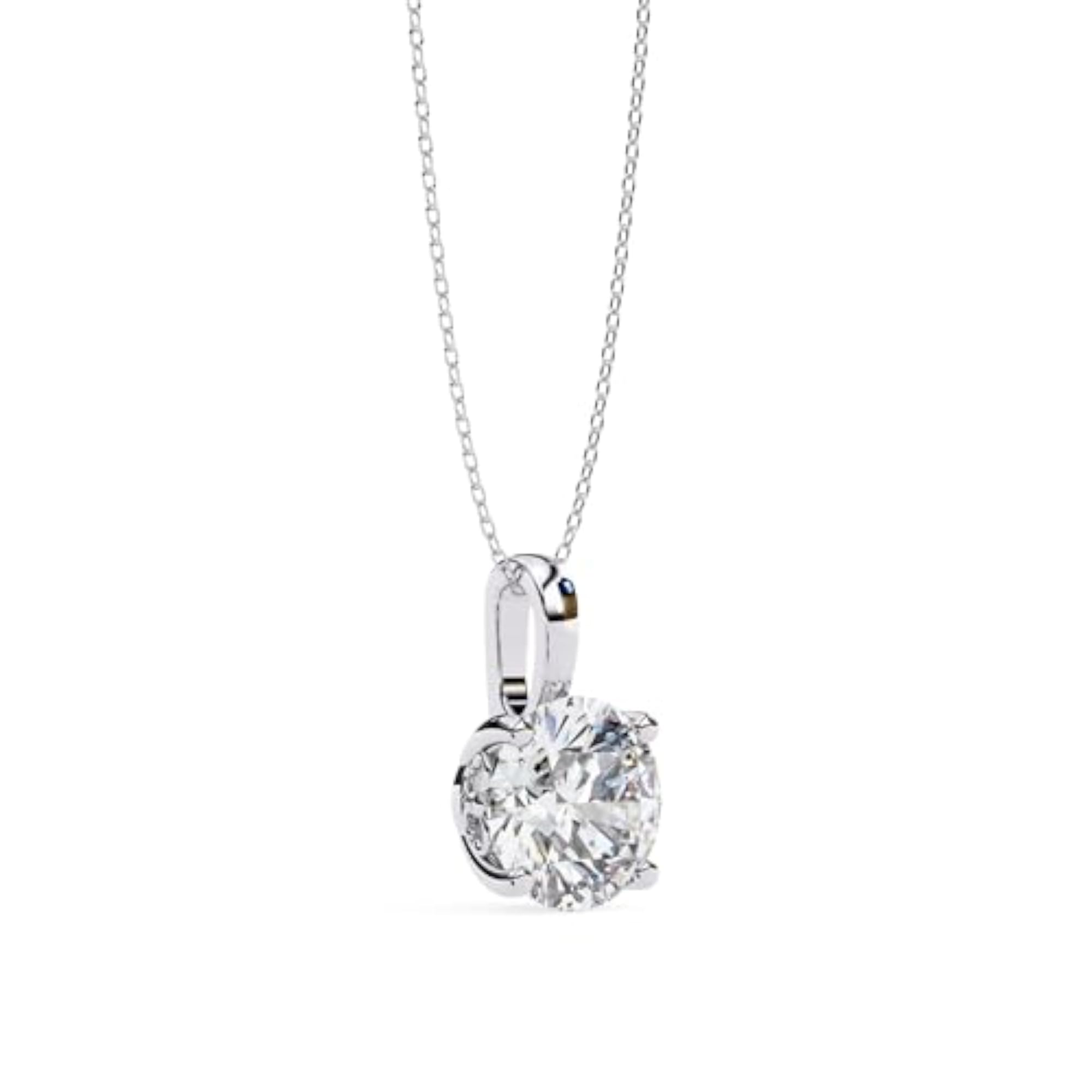 925 Silver Sparkling Zirconia Pendant, Rhodium Plated