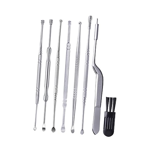 TOVINANNA 7pc Ear Spoon Set Ear Set Stainless Steel Ear Cleaning Tools Safe Easy Ear Wax Removal