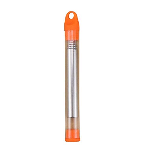 xianxinglinhaishangmao Pocket Bellows - Outdoor Cooking Survival Blow Fire Tube - Portable Fire Tube, Charcoal Starters, Retractable Stainless Steel Camping Blow Fire Tube (Orange)