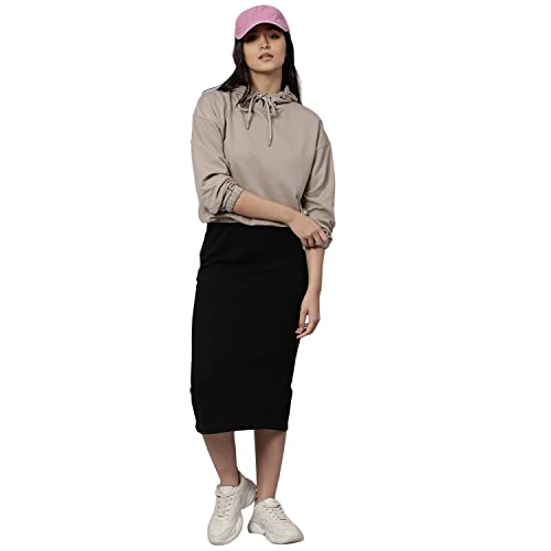 Image of HIGH Star Women's Fleece Solid Hooded Neck Sweatshirt
