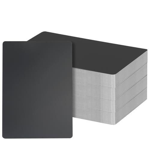 SEUICYNE 100 Stück Metall Visitenkarte Schwarz, 8.6x5.4cm...
