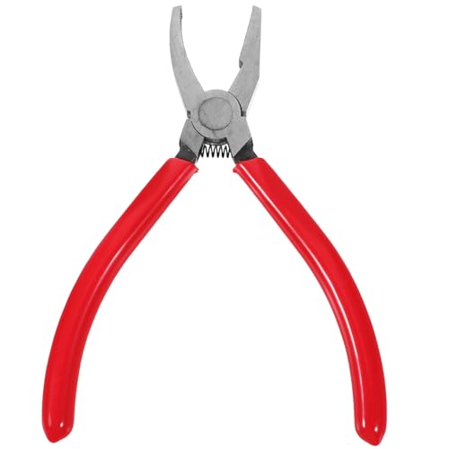 Didiseaon Alicates para Romper Vidrio de Herramienta Robusta para Vidrieras y Corte de Vidrio Coloreado Mango Ergonómico y Mandíbulas Curvas para Trabajos Precisos