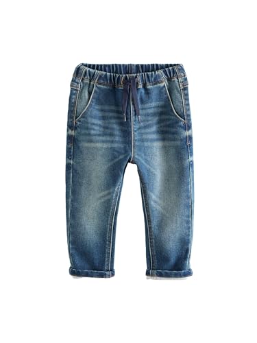Interpreta il look NEXT NEXT Ragazzo Jeans Super Morbidi Elasticizzati Senza Chiusura Vintage Wash 12 Mesi-18 Mesi
