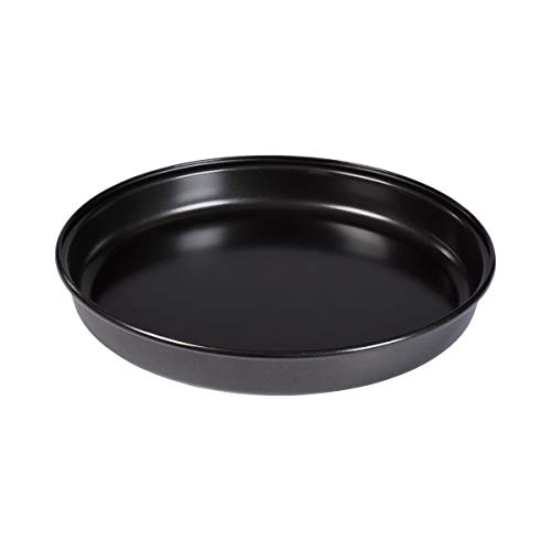 Mikrowellen-Pfanne, Bräter, Grillpfanne, Ofentablet, Pizzablech, Mikrowellen-Geschirr, Fleisch, braten, schwarz, Karbonstahl, Ø 25 x 4 cm