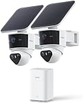 Aosu T2 Pro Caméras de sécurité solaire sans fil, 2 Cam Kit, 3K Caméra de sécurité double Cam sans tache aveugle pour la maison, 170° Large + 360° PTZ, AI Détection, 8X Zoom, extensible 1TB Stockage local