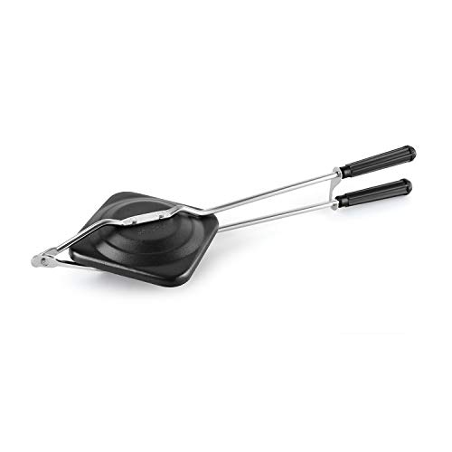 Cello Non-Stick Aluminium Sandwich Gas Toaster | Compatibility with Gas Stoves | Flame-Proof Design | Heat-Resistant Handle | Sandwich Maker | Sandwich Toaster | Black view 1