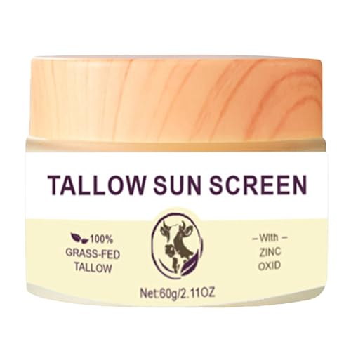 Genérico Protector solar de Beef Tallow con óxido de zinc para protección solar instantánea 60g Crema solar de Tallow Fórmula no grasienta con cera de abejas Adecuado para piel seca (style C)