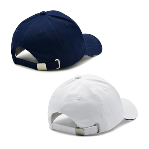Image of Captain and First Mate Hat Set, Adjustable Matching Cotton Nautical Marine Sailor Baseball Caps, Boat Owner Gift