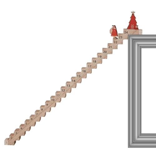 Generisch Kletternder Weihnachtsmann Adventskalender Treppe Holzschild