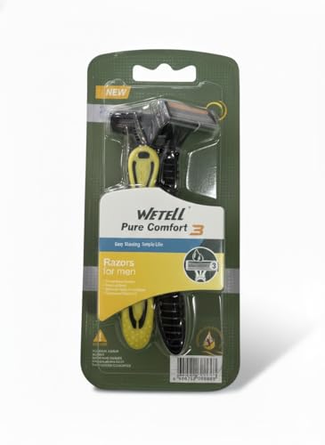 Image of WETELL Pure Comfort 3 Men's Disposable Razors - Triple Blade Shaving Razor for Smooth, Comfortable Shaves (WT202359)
