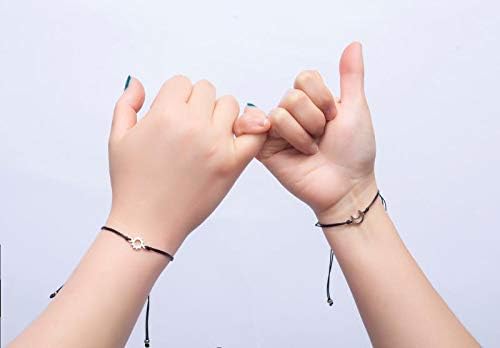 Miniatura 6 de morniface Pinky Pomise - Pulseras a juego a distancia, brújula de elefante, pulsera infinito para mejores amigos, pareja, familia, mujeres y hombres