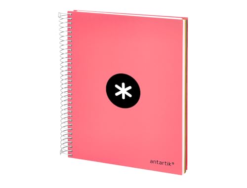 Liderpapel A5 Spiral Notebook with Micro Antique Cover 120 H 100 g Horizontal 5 Bands 6 Holes Coral, coral red - Image 3