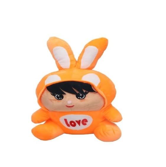 HOPPYZ Cuddly Comfort: Soft Toy for All Ages - Plush Teddy Bear, Bunny, and More(SHITTING DOLL-Orange-45cm_45cm)