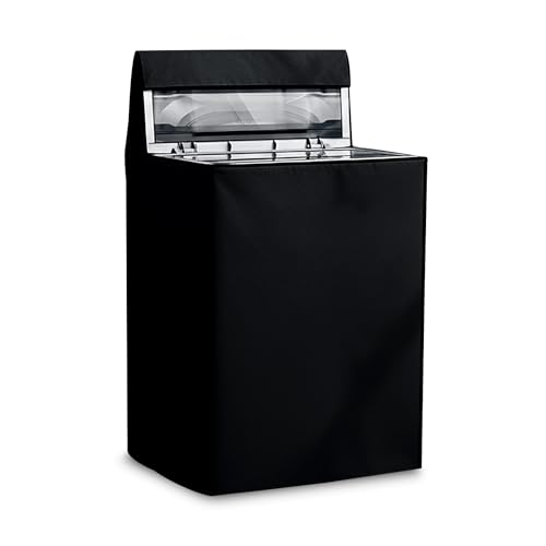 Image of Robustt Top Load Fully Automatic Washing Machine Cover for 8 Kg, 8.5 Kg, 9 Kg, 9.5 (Black) | Waterproof & Dustproof Polyester Fabric with Zipper | Protection Cover | 63 x 63 x 93 cms