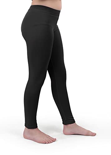 Silky Toes Little and Big Girls Premium Cotton Leggings/Size 2t to 16/ Many Colors for School Uniform Black2