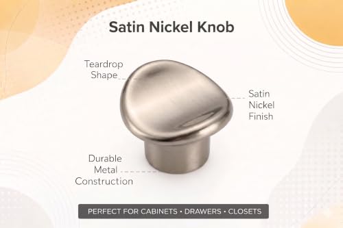 Image of JAGGER JAG401 Drawer Knobs for Home & Office - Durable and Elegant Stainless Steel Door Knob for Cabinets, Cupboards & Dressers (2, Satin (CURV Round))