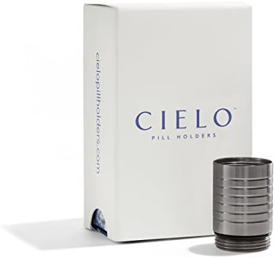 Cielo - Wide, Titanium Keychain Pill Holder Extension Tube ~ Holds Capsules & Geltabs ~ Waterproof & Ideal Pill Fob for Travel ~ [Inner Diameter - 0.75"; Height - 1.0"]