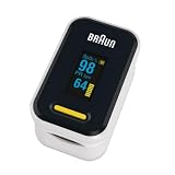 Braun Pulsossimetro 1, Monitor accurato per ossigeno nel sangue da dito, Clinicamente validato, Per chi soffre di BPCO, polmonite e apnea notturna, Ottimo per gli atleti, YK-81CEU