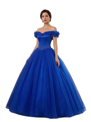 Image of Women's Beading Sweetheart Ball Gown Tulle Layed Long Quinceanera Dress