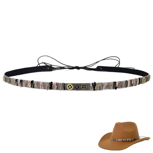 Image of Cowboy Hat Bands for Men Women, Leather Hatbands Belt for Cowboy /Western /Fedora /Cowgirl Hats