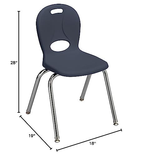 Image of Learniture LNT-116-CSW-NV Learniture Structure Series Stackable School Chairs for Classroom, 16 inch Seat Height, Navy, Pack of 4