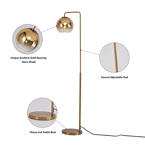 Kco Lighting Glass Globe Floor Lamp Gradient Gold Corner Standing Lamp Modern Led Sphere Standing Light For Office Living Room Bedroom (7.9”-Small) #TOP2
