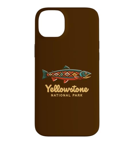 Yellowstone National Park Artistic Trout Fish Fly Fishing �X�}�z�P�[�X iPhone 14 Plus �p