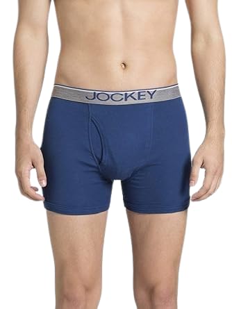 Men's Super Combed Cotton rib fabric Boxer Briefs with Front Fly, Ultrasoft and Durable waistband (Pack of 2) 8009_Estate Blue_M-image-7